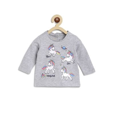 Knitted T-Shirt With Unicorn Print